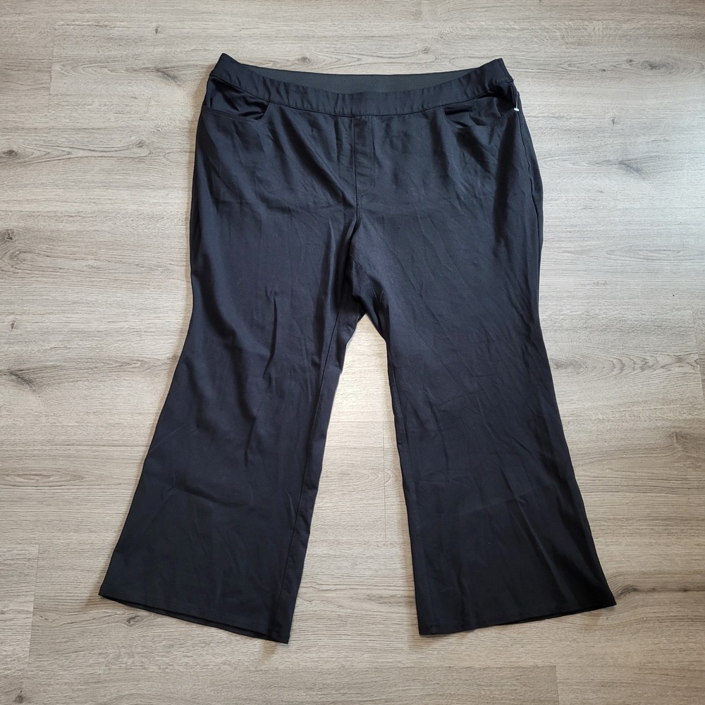 Lane Bryant Womens Black Bootcut Pull On Pants Size 24S Plus Professional Office